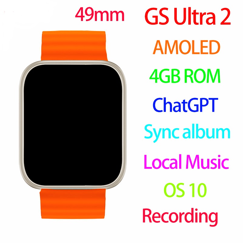 Gs ultra 2 4GB ROM GS Ultra 2 Smart Watch Amoled ChatGPT Album Wireless Charging Bluetooth Call Men Local Music NFC Women Smartwatch 2023