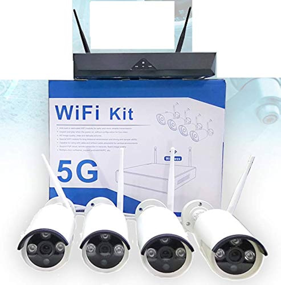 4 camera wirelees wifi kit 4 channel Video surveillance set, wireless, Full HD, 4 channels, WLAN, Remoto, IP 5G, DVR NVR LAN 1080p