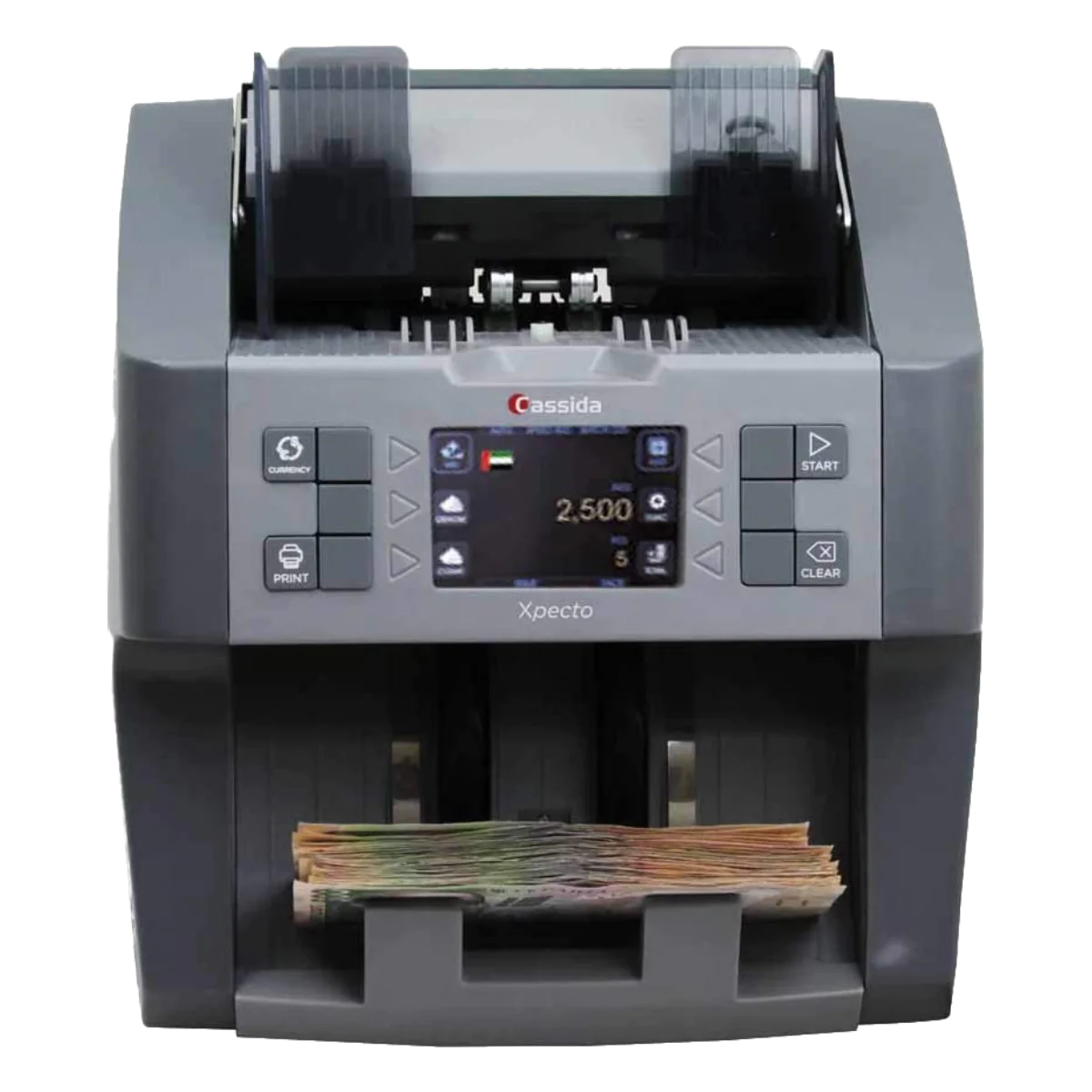 SET Cassida XPECTO Mix value counter Cash counting machine detector bill counter with Cassida cover 15 Currencies (AED,USD,EUR,GBP,OMR,SAR,BHD,QAR,KWD,LBP, SYP,XOF,XAF, KES, TZS), WITH SN Reading