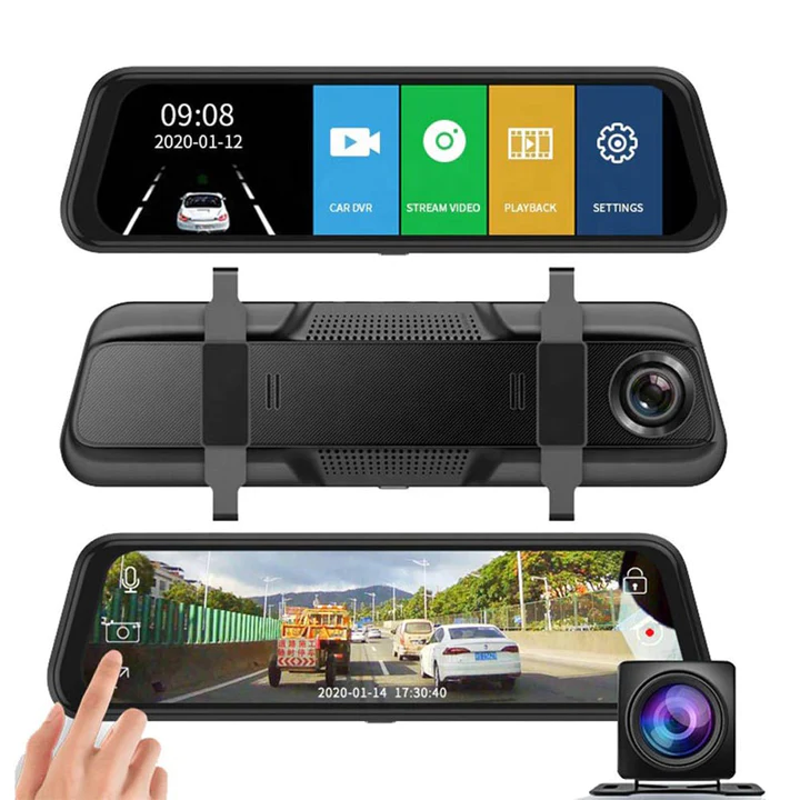 Camera pushbutton dashcam Car Video Recorder 1080P Dual Lens Dvr Dash Cam 10 Inch Touch Car Camera