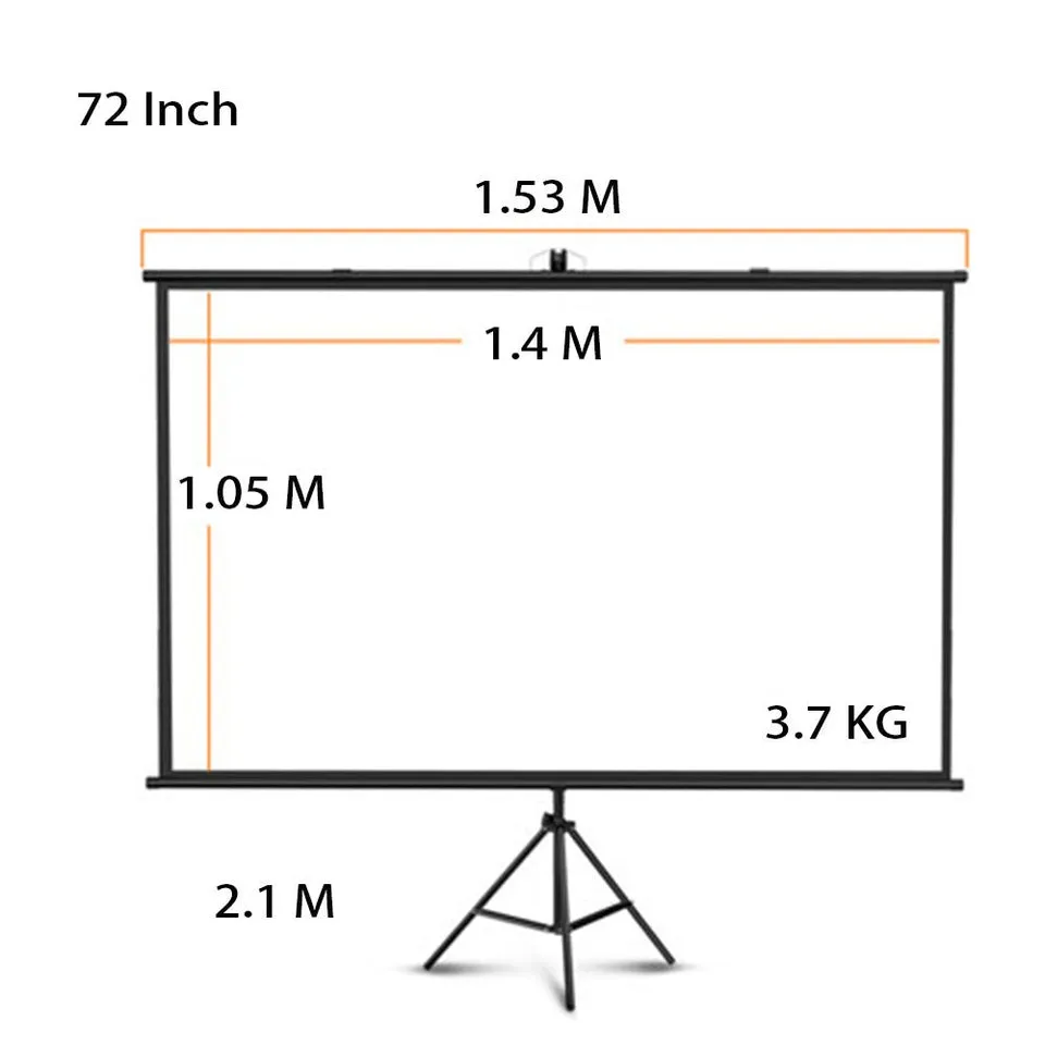 72“projector screen with stand Portable Foldable Projection Movie Screen Fabric
