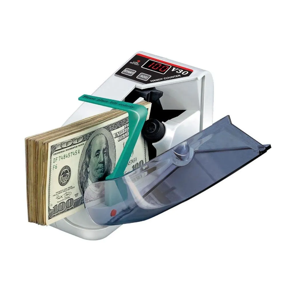 V30 Mini Bill Cash Money Currency Counter Machine, Portable Handy Money Cash Bill Counting Machine