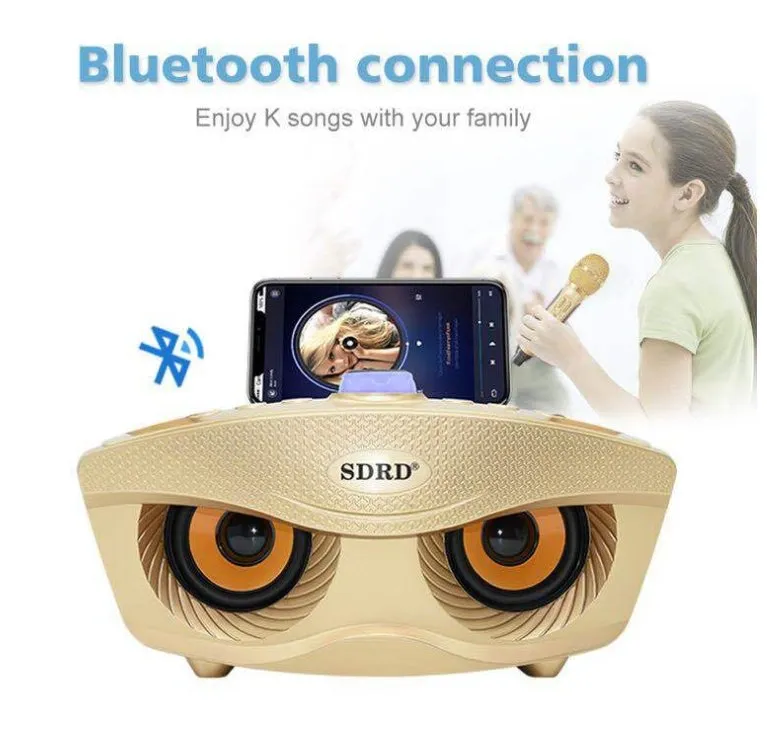 SD306 BT Speaker | Strange Designs Give 2 Microphones- Gold