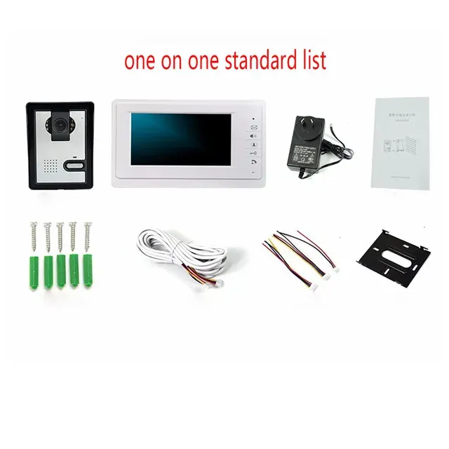 200m Distance Wired Video Intercom System 7 inches Monitor Screen Door Video Phone For Home Security
