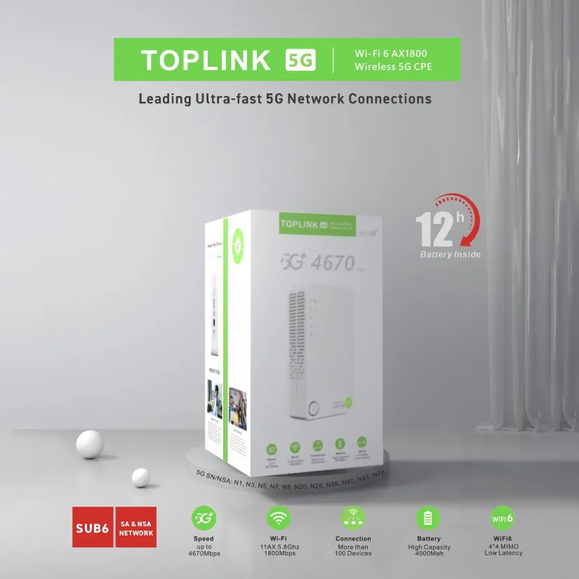 TOPLINK MR530 5G Router CPE 5G: NSA/SA support, SUB-6GHZ