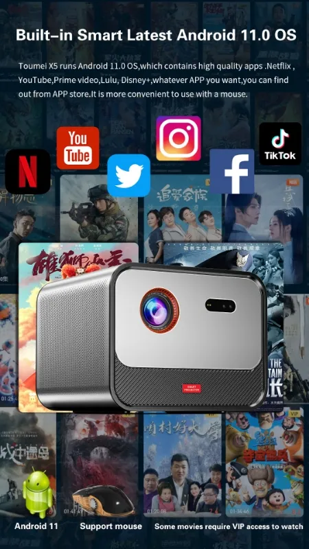 3D 4K Cinema Al LAsEr Auto Focus Smart Android WiFi Portable LED DLP Home theater Videc Projector HD 1080P