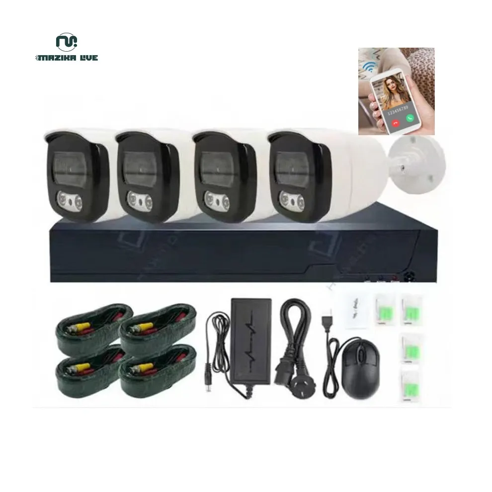 Full Color-4CH 4K DVR KIT 4ch Full HD Outdoor Waterproof Camera DVR Kit Combo Cctv Camera Kit