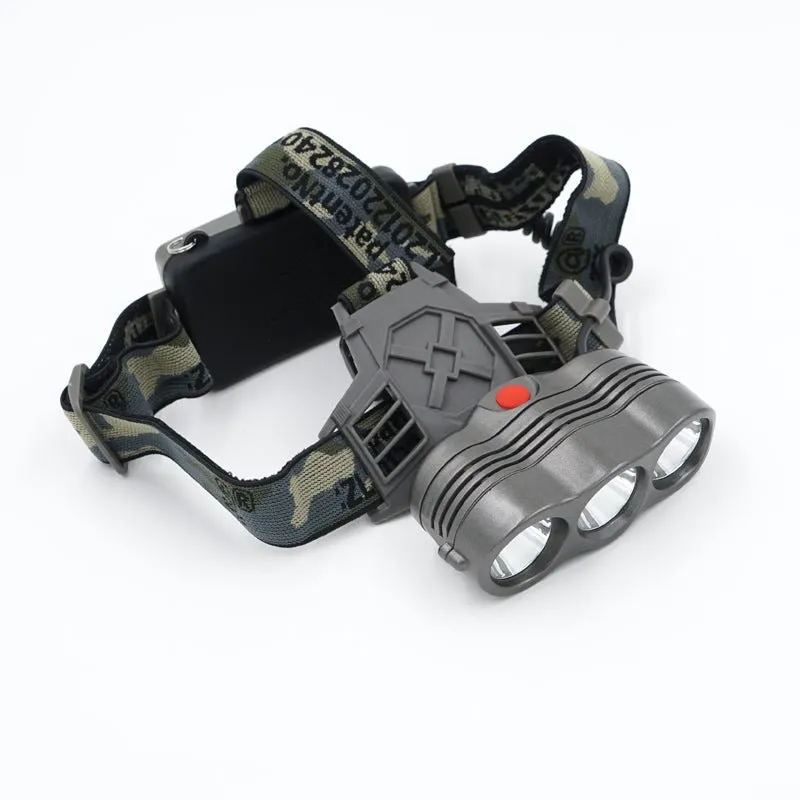 Strong light high power LED rechargeable 3 head light source headlight bulb outdoor crn