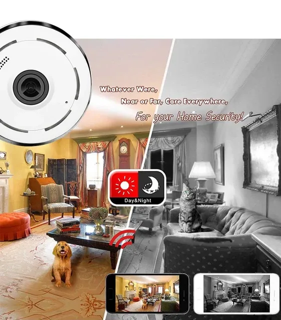 Fish eye 360 degree wifi camera 1080p 2 way talk ln