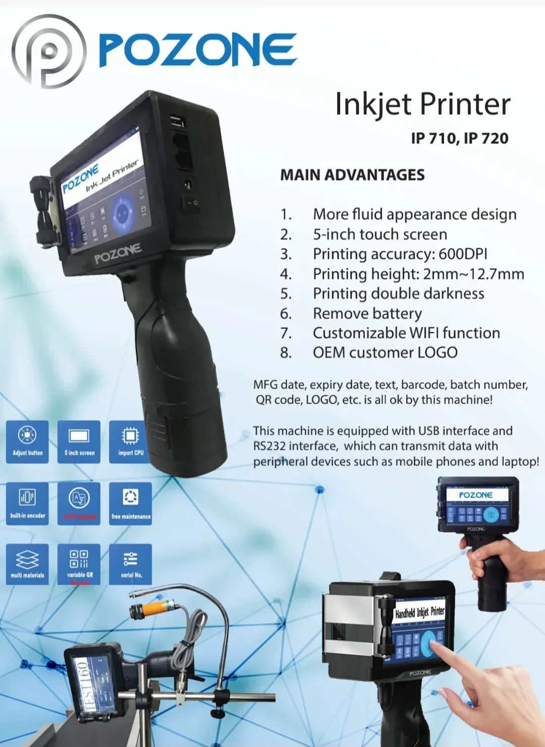 Pozone Inkjet Printer