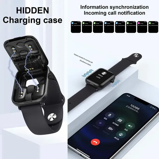 Smart watch with headphone 2 days battery timing