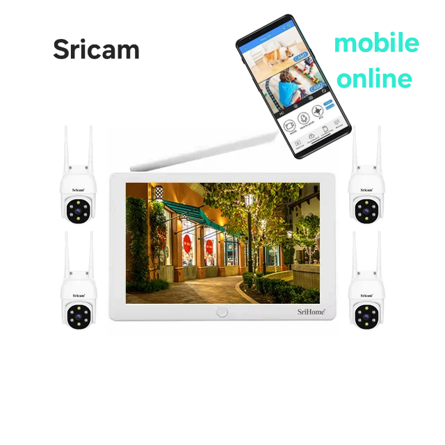 Sricam 4 camera wireless set night vision nvr kit mobile online