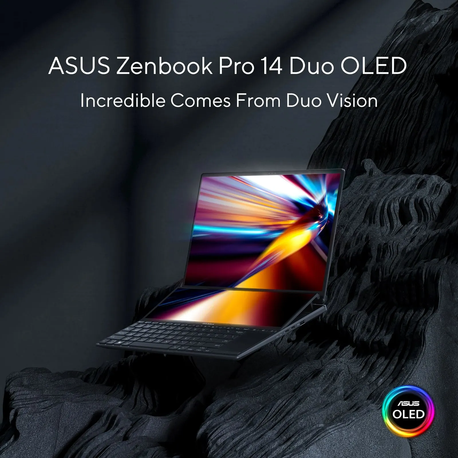 ASUS ZENBOOK PRO DUO 14-UX8402VV - 9MMLNL BRAND NEW_ 13th GEN. |i9-13900H|32GB |1TB SSD | NVIDIA GEFORCE RTX 4060 8GB|14.5 | TOUCH | WQXGA(2880X1800) OLED |TECH BLACK | BACKLIT | ENG KB | WIN 11 HOMЕ