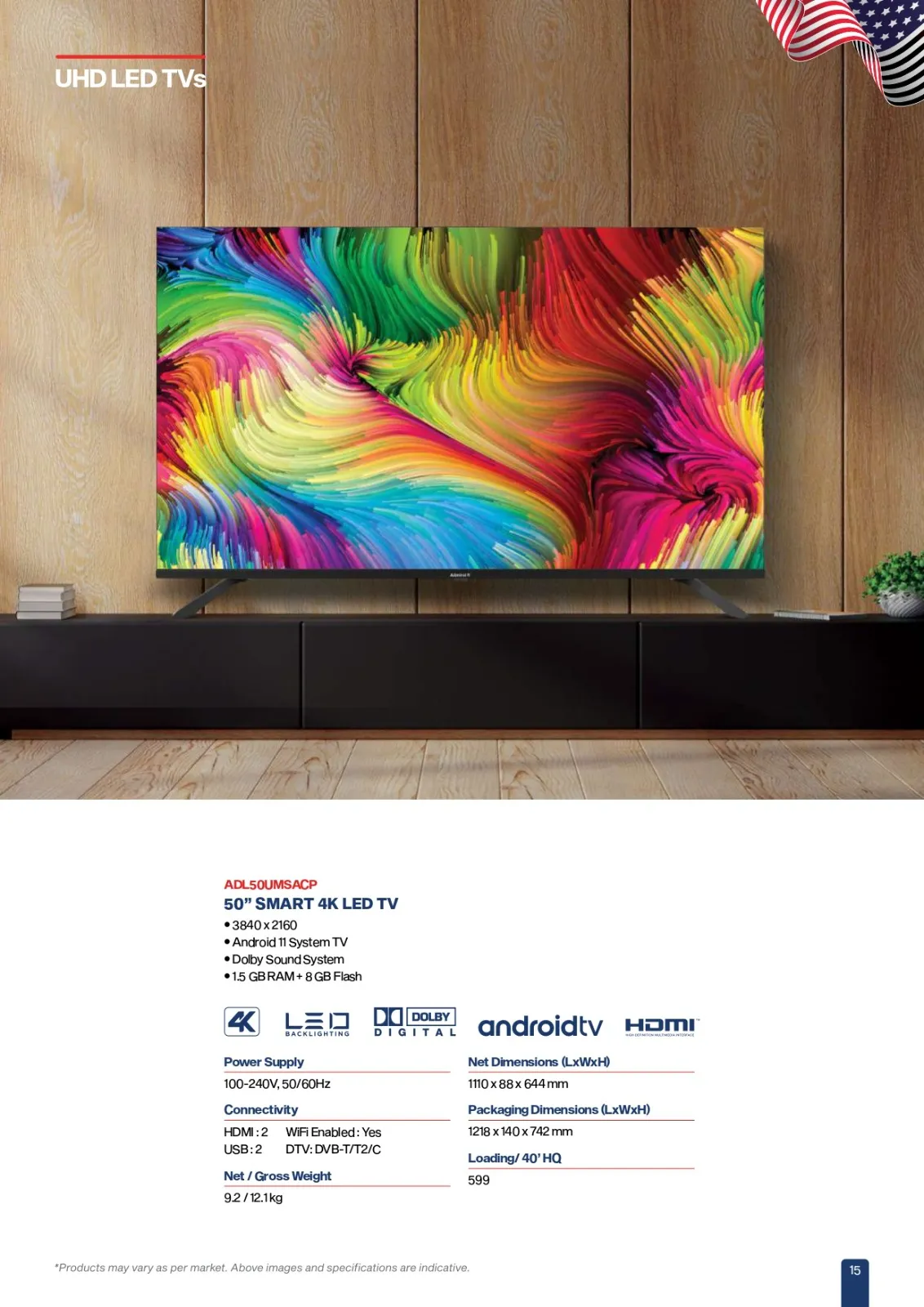 Admiral ADL5OUMSACP 50" inches SMART AK LEDTV