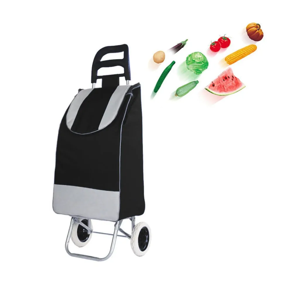 Shiping Cart Shopping Trolley Bag Folding Shopping Cart Collapsible Trolley Bag | black