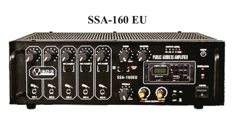 MAXXON SSA-160eu ,160 watts Bluetooth power amplifier with usb mp3 aux and fm
