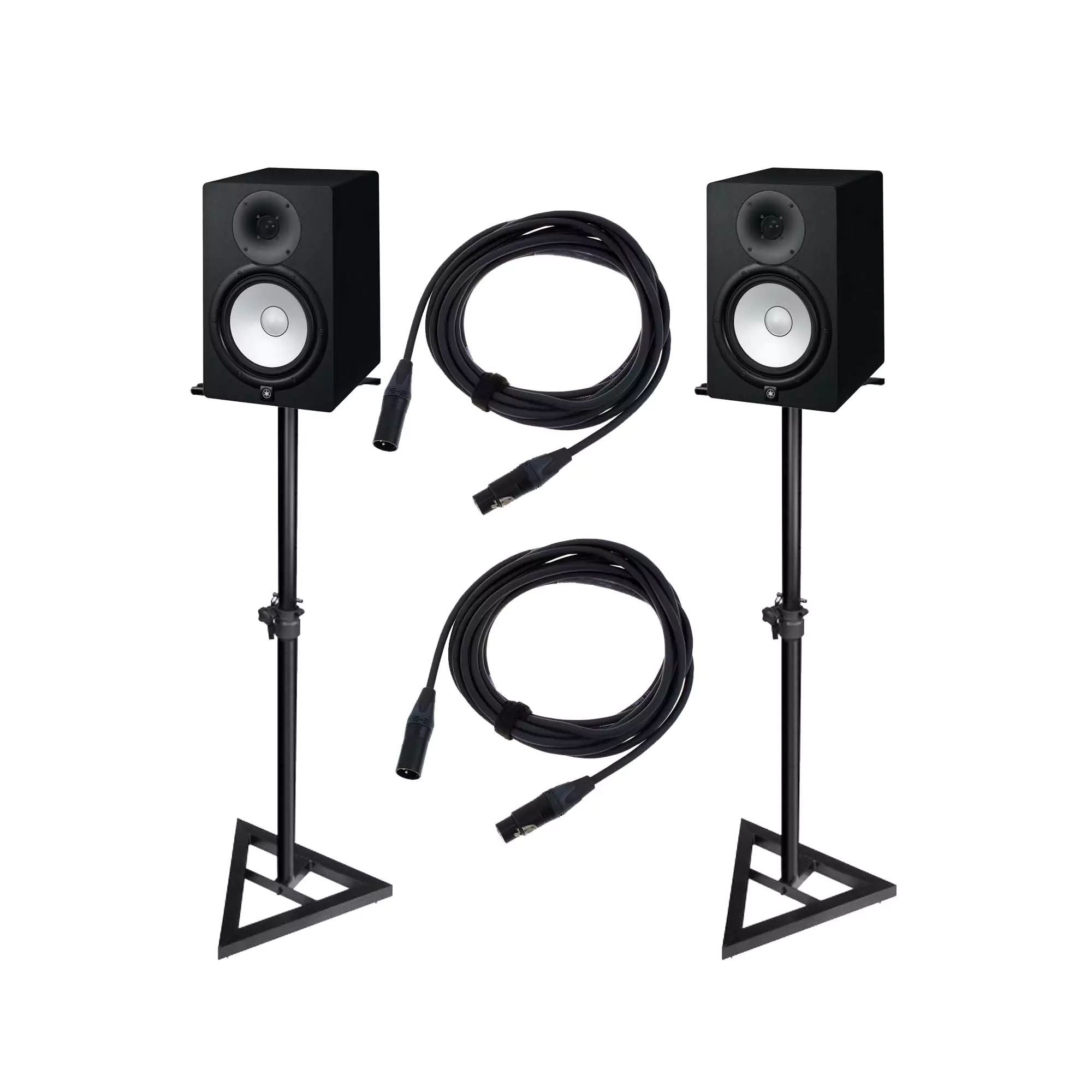 Yamaha HS8 Pair (Black) Bundle with Stand and XLR Cable 1 year warranty