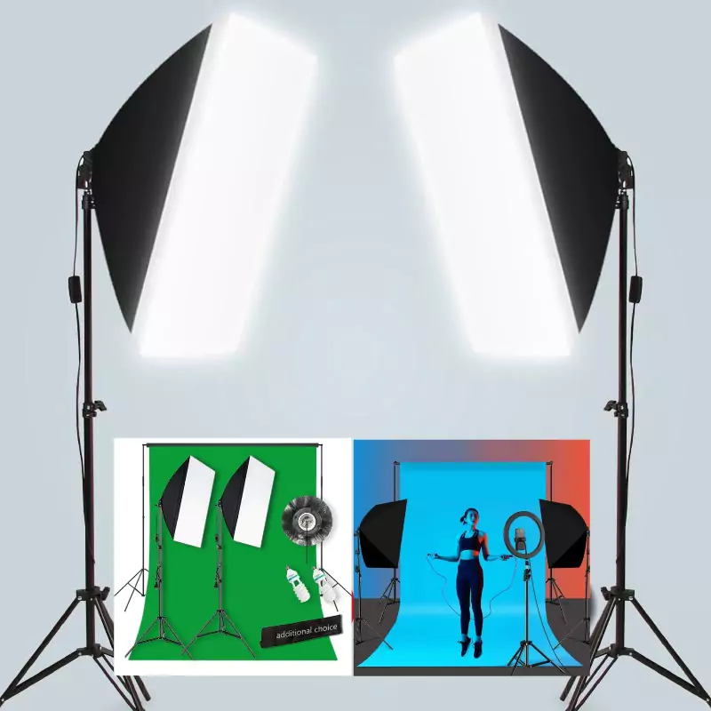 Photo graphy photo video studio 50*70mm softbox lighting and backdrop stand kit