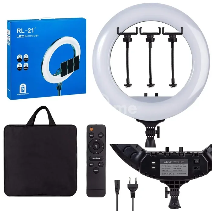 21 Inch LED Selfie Ring Light Origional RL-21 with USB Port with 3 Mobile Holder