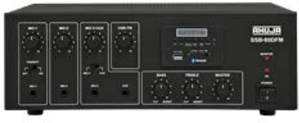 Ahuja AMPLIFIER SSB 80 WITH USB, SD CARD,BLUETOOTH, AND FM INPUTS, Black