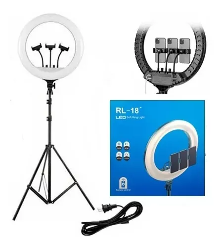 18 Inch LED Selfie Ring Light Origional RL-18 with USB Port with 3 Mobile Holder