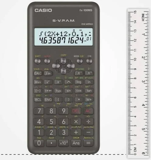 Casio FX-100MS 2nd Gen Non-Programmable Scientific Calculator, 300 Functions and 2-line Display, Black