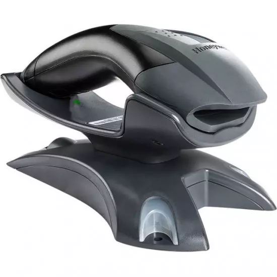 Honeywell 1202G Wireless/Bluetooth General Duty Barcode Scanner USB Kit, Charge & Communication Base, Curved Form Factor, 45000 Number of Scans, Cordless, 1D Decode Capability, Black | 1202G-2USB-5