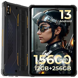 HOTWAV R7 Rugged Tablet Android 13, 15600mAh 10.1 Inch HD 12GB 256GB/ 2TB TF Waterproof Tablet PC, 16MP 16MP Camera Octa Core IP68 IP69K/Dual SIM 4G/5G WiFi/Face ID/GPS/OTG/Widevine L1 Gray