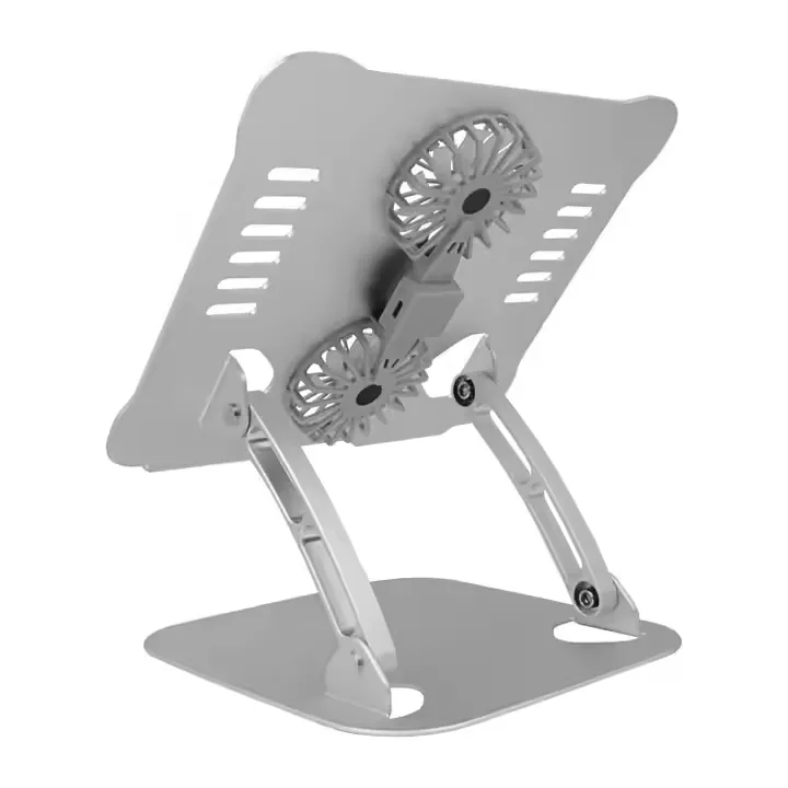 Folding Laptop Stand with Silent Cooling Fans Ergonomic Aluminum Laptop Riser Compatible with 10-17 inch notebook