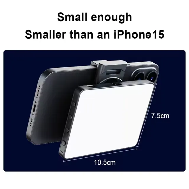 M15 LED Video Light, Photography Light 3000K-9900K Dimmable with 1/4" Threaded Holes, Phone Holder Clamp and Cold Shoe Adapter for Vivo Youtube vlog