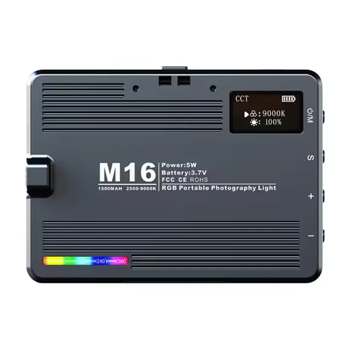M16 RGB Rechargeable Pocket Light Mini Photography Light LED Outdoor Shooting Supplementary Light